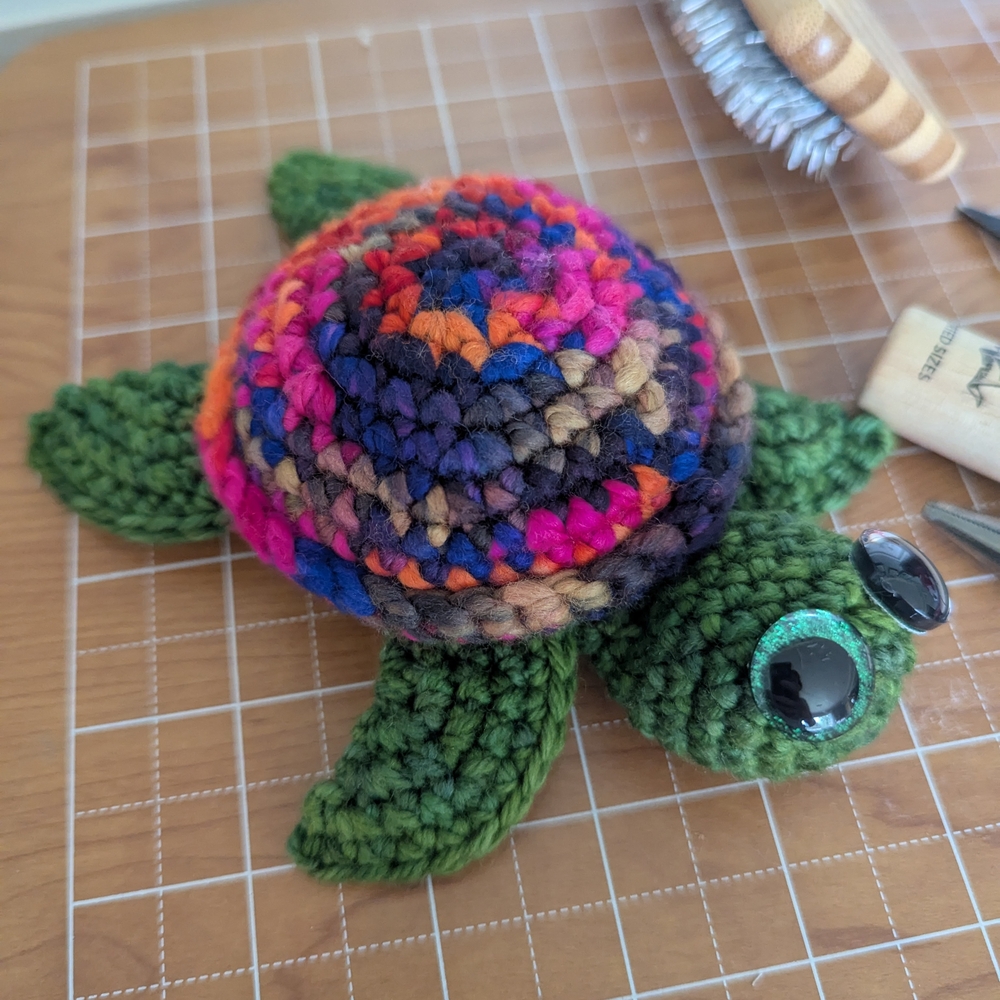 Colorful Crochet Turtle Plush